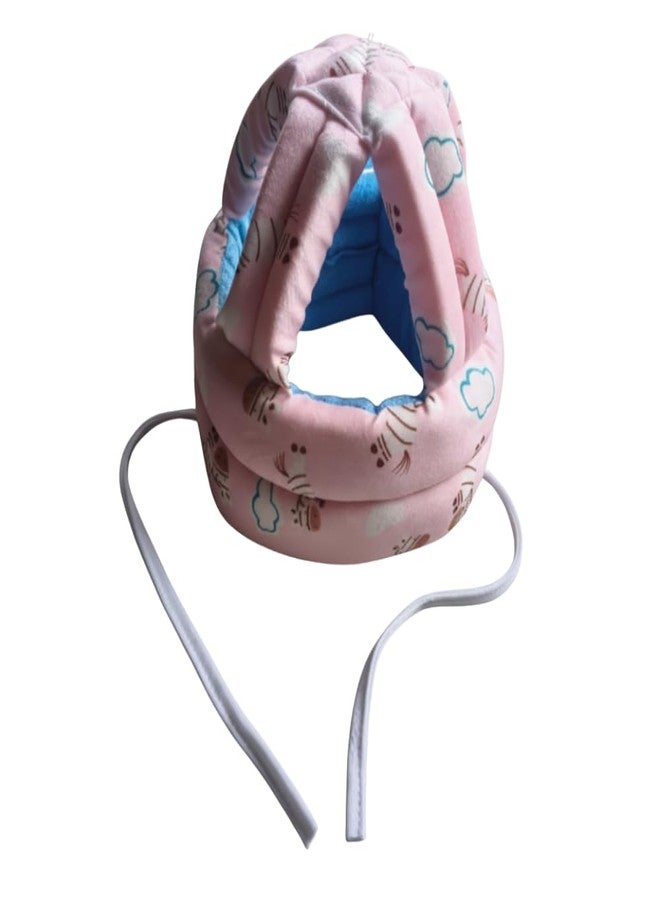 Neska Moda Baby Velvet Safety Helmet with Velcro & Adjustable Chin Strap & Corner Guard Protection (6 to 36 Month)-Pink,Blue-HP04 - Image 1