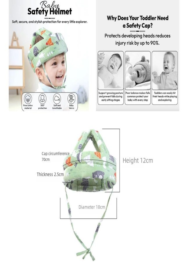 Neska Moda Baby Velvet Safety Helmet with Velcro & Adjustable Chin Strap & Corner Guard Protection (6 to 36 Month)-Pink,Blue-HP04 - Image 3