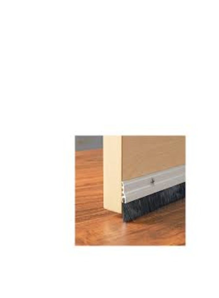 KNP KNP 1M Door Seal Bottom Brush with an aluminum finish is a robust and efficient solution for sealing gaps under doors.  - Image 1