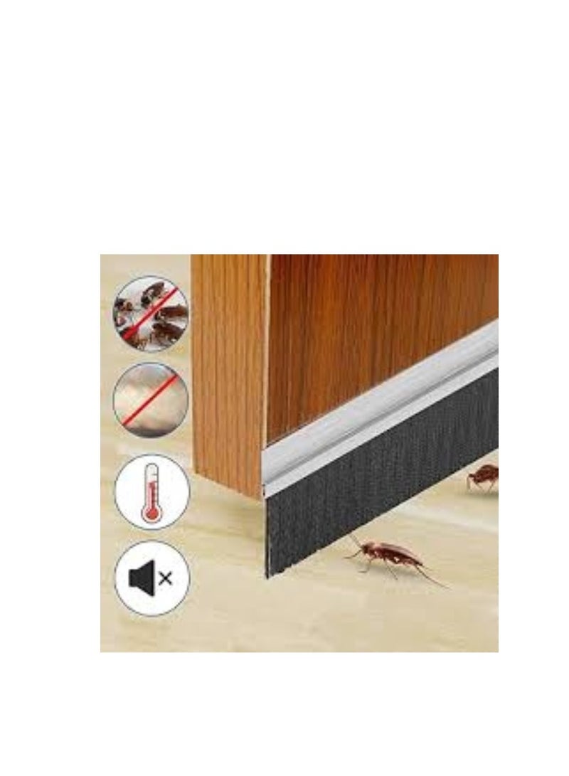 KNP KNP 1M Door Seal Bottom Brush with an aluminum finish is a robust and efficient solution for sealing gaps under doors.  - Image 2