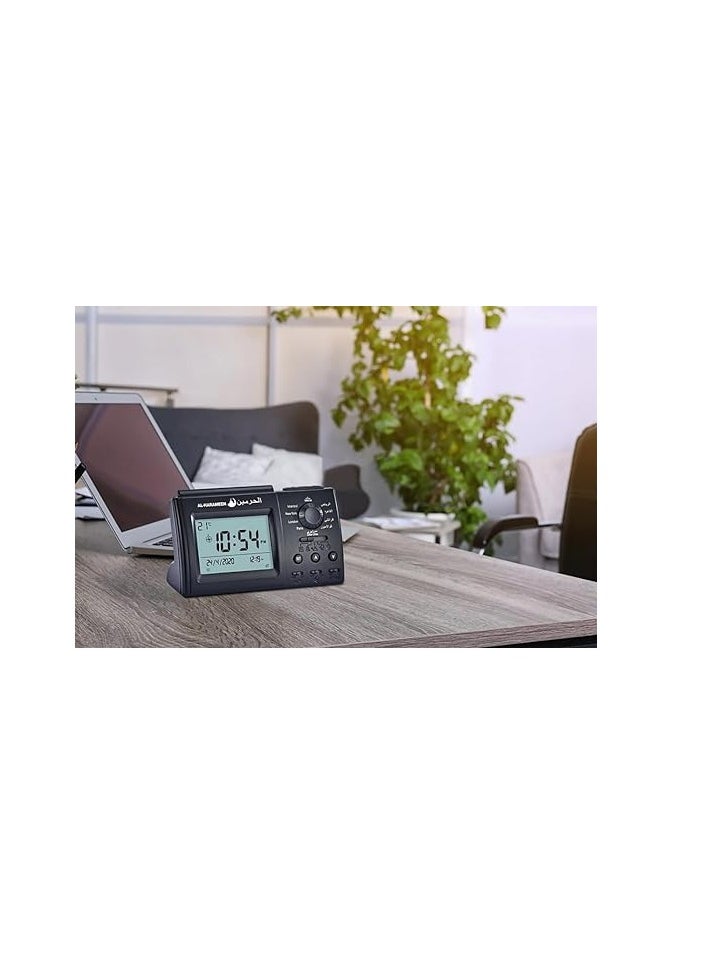 AL-HARAMEEN - Digital Azan Table Alarm Clock Black 15x9.5cm Assorted Color - Image 1