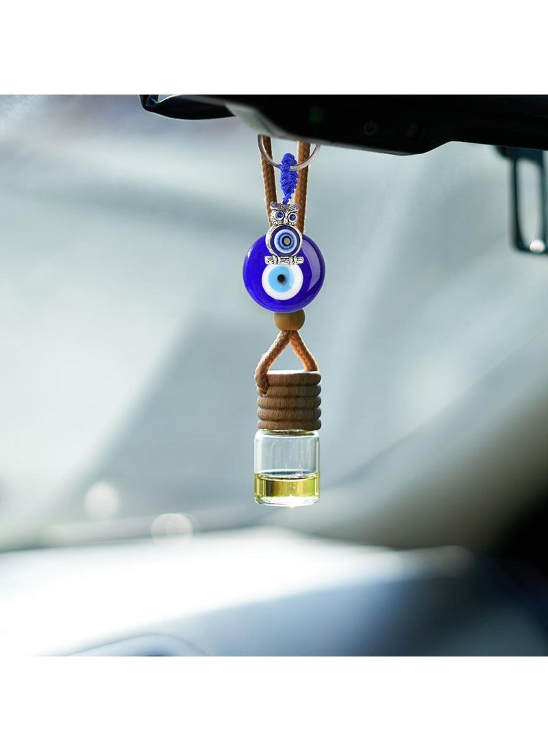 Generic - 3PCS Evil Eye Hanging Ornament Blue Evil Eye with Butterfly Elephant Owl Hanging Decoration Turkish Evil Eye Car Hanging Keychain DIY Pendant Charms Keychain Hanging Ornament Keychain Ornament - Image 1