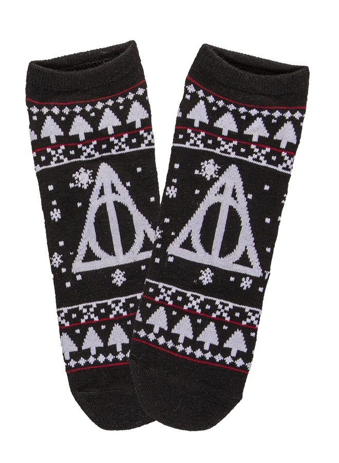 هاري بوتر جوارب قصيرة للجنسين من هاري بوتر، هوجورتس، هيدويج، ومقدسات الموت، بنمط العطلات، عبوة من 5 جوارب - Image 4