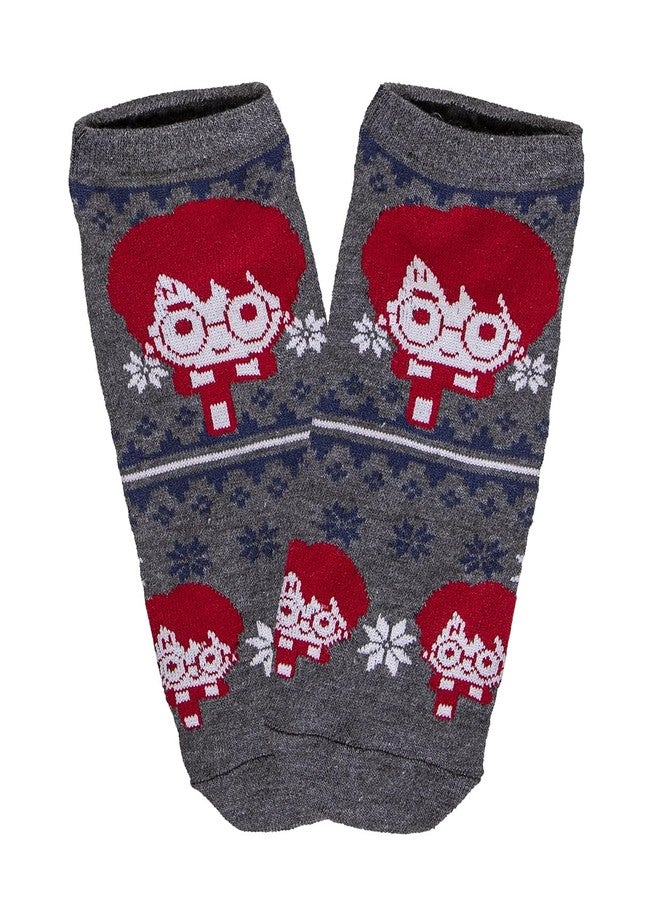 هاري بوتر جوارب قصيرة للجنسين من هاري بوتر، هوجورتس، هيدويج، ومقدسات الموت، بنمط العطلات، عبوة من 5 جوارب - Image 3