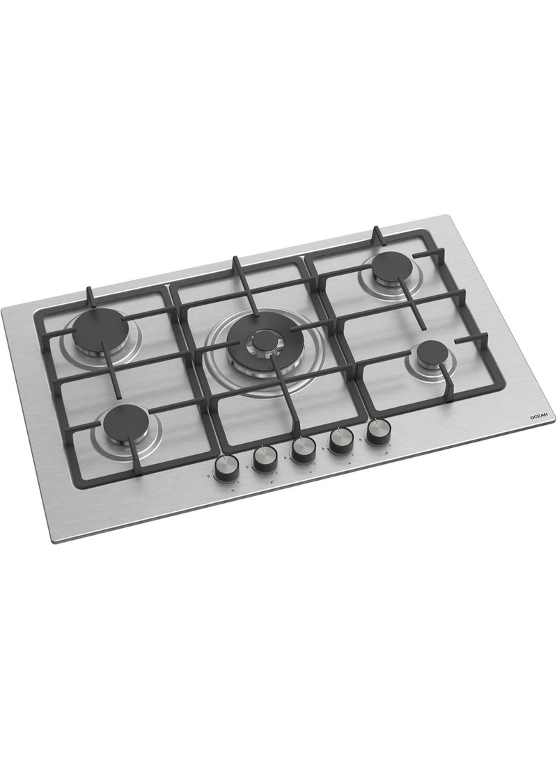 Ocean OHGFR95IPROSVC, Built‑in Gas Hob, 90 cm, 5 Burners, Stainless Steel - Image 2