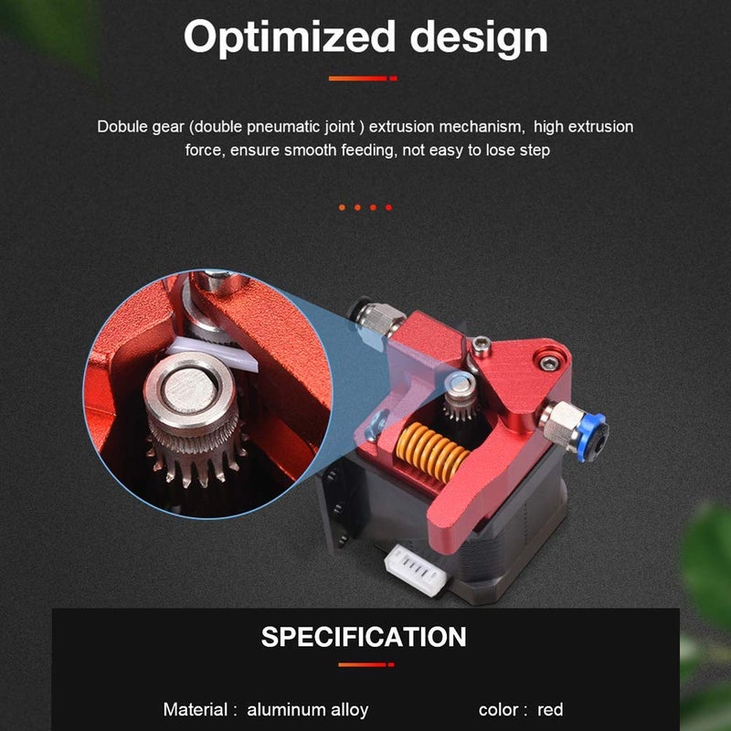 BIQU Bigtreetech Upgrade Dual Gear Extruder, Double Gear MK8 Extruder 3D Printer Dual Driver Stock Feeder All Metal 1.75mm Filament Extruder Kit for CR-10S Pro/CR-10/ Ender 3 V2/Ender 3/Ender 3 Pro Series - Image 4