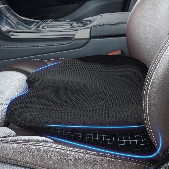 CAR MEMORY FOAM SEAT CUSHION CAR SEAT CUSHIONS FOR DRIVING WEDGE BOOSTER SEAT CUSHION FOR SHORT PEOPLE CHAIR SEAT CUSHION PAD SEAT BACK SUPPORT FOR OFFICE CHAIR CARS AND TRUCKS BLACK