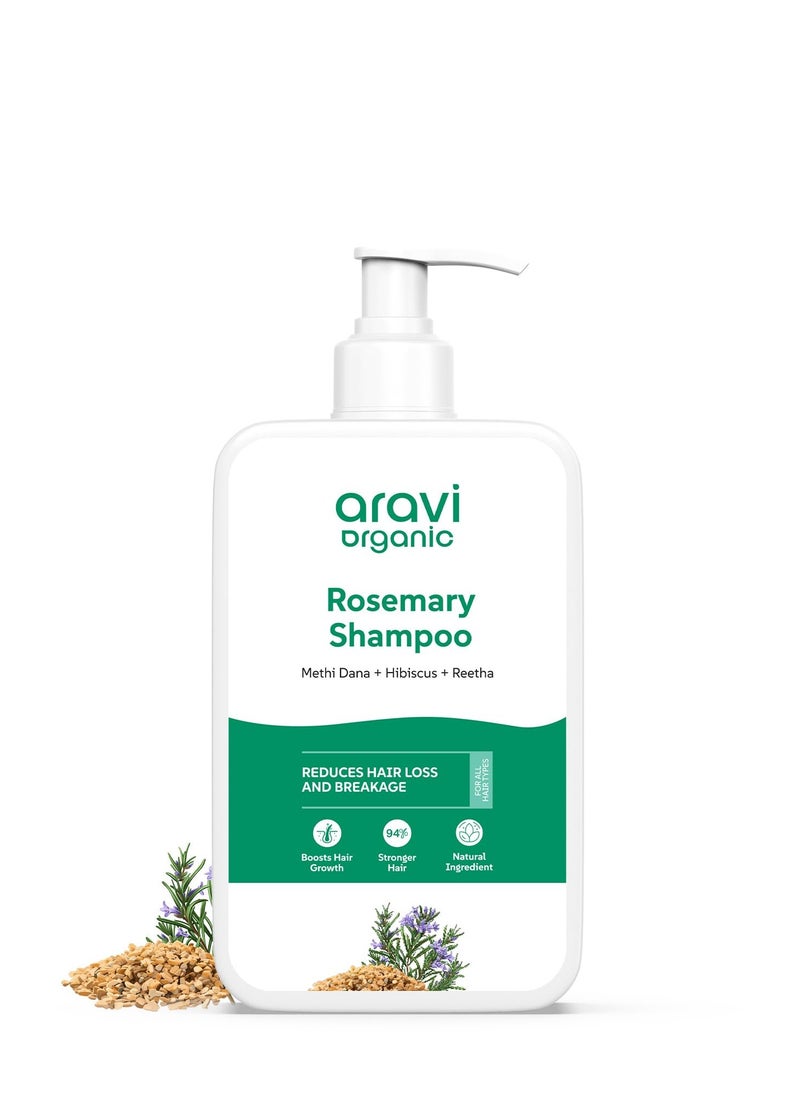 Aravi Organic Aravi Organic Rosemary Hair Growth Shampoo - Enriched With Rosemary, Green Tea & Caffeine - For All Hair Types - For Men & Women - Sulfate & Paraben Free 200 ml  - Image 1
