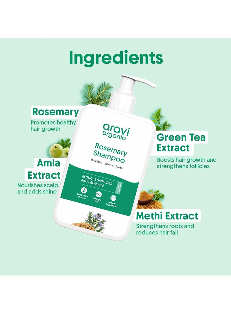 Aravi Organic Aravi Organic Rosemary Hair Growth Shampoo - Enriched With Rosemary, Green Tea & Caffeine - For All Hair Types - For Men & Women - Sulfate & Paraben Free 200 ml  - Image 3