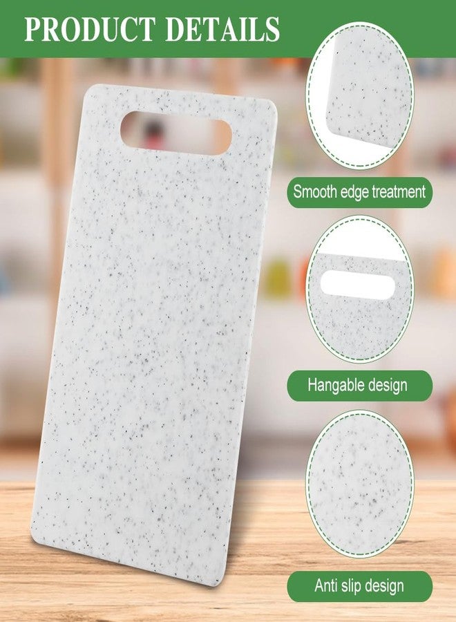Hinmay 2Pcs Small Kitchen Cutting Board with Finger Guards Set Mini Plastic Cutting Board Set Dishwasher Safe for Camping Food Fruits Prep Vegetables Easy Grip (White, 6" x 10") - Image 4