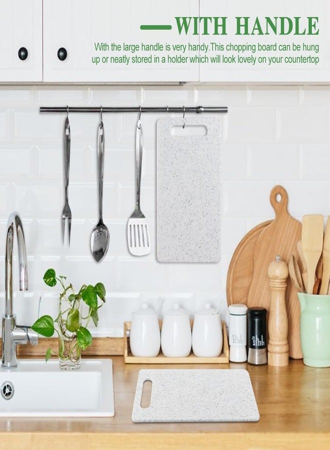 Hinmay 2Pcs Small Kitchen Cutting Board with Finger Guards Set Mini Plastic Cutting Board Set Dishwasher Safe for Camping Food Fruits Prep Vegetables Easy Grip (White, 6" x 10") - Image 5