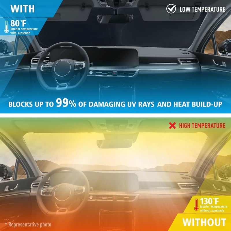 CLIM ART Windshield Sun Shade for Cadillac XT5 2017-2024 - Custom-Fit Foldable Car Sunshade - Image 2