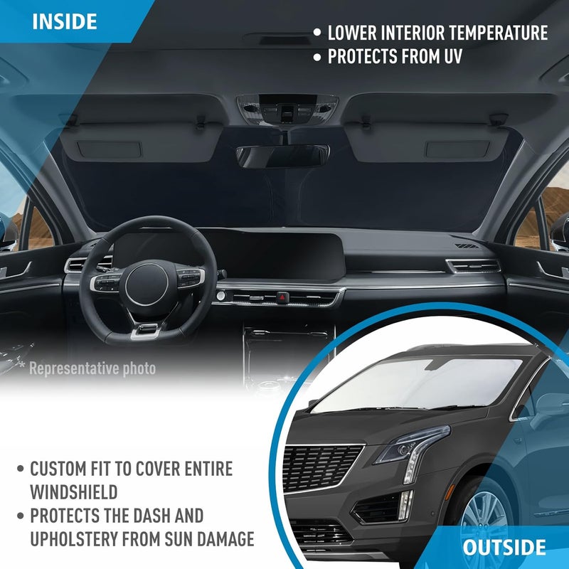 CLIM ART Windshield Sun Shade for Cadillac XT5 2017-2024 - Custom-Fit Foldable Car Sunshade - Image 5