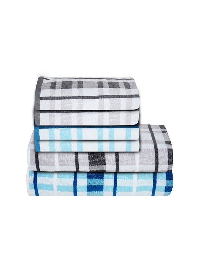 NIBEMINENT 6-Piece Set 2 Bath and 4 Hand Towel 75x150cm Multicolour 40x60cm - Image 1