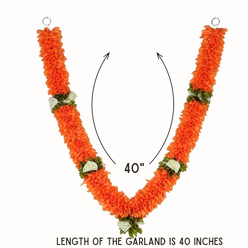 Daedal Crafters Artificial Chintamani Flower Garland for Pooja Mandir, Mala for Photo Frame, Decorative Haar Mala for God Idols, Photo Frames of Ancestors, Pitra & Pooja Room Décor (40 inch) - Image 5