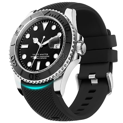 Fullmosa 22mm 20mm 24mm Silicone Watch Bands Curved Watch Strap Compatible with Samsung Galaxy Watch 7 6 5 4 3 Garmin Fossil Amazfit for Men Women22mmBlack - Image 1