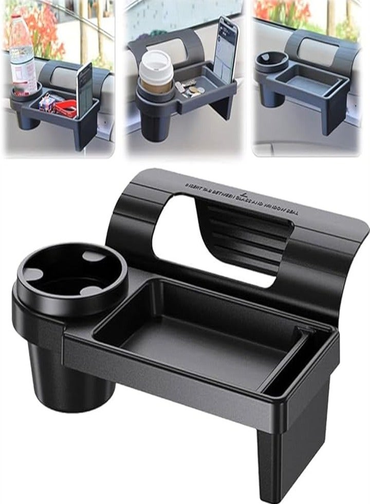 Generic Car storage box with cup holder, beverage holder, side window mobile phone slot, car storage hanging multifunctional rack, simple and convenient  - Image 1