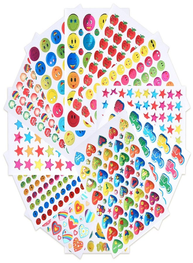 Coopay 7060 Pieces Teacher Stickers for Kids, Reward Incentive Stickers Mega Variety Pack, for Teacher Supplies Classroom Supplies Including Heart, Smiley Face, Star, Moon, Apple - Image 2