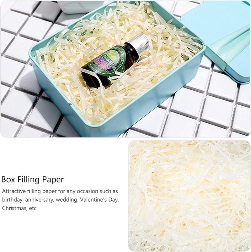 Red Dot Gift® 100g Eco-friendly Raffia Paper Shreds for Gift Box Filling (Off-White) - Image 4