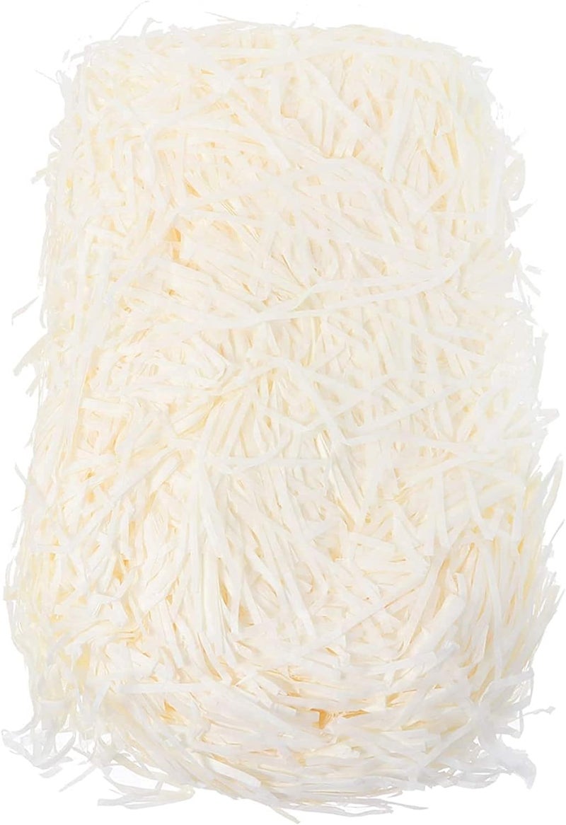 Red Dot Gift® 100g Eco-friendly Raffia Paper Shreds for Gift Box Filling (Off-White) - Image 1