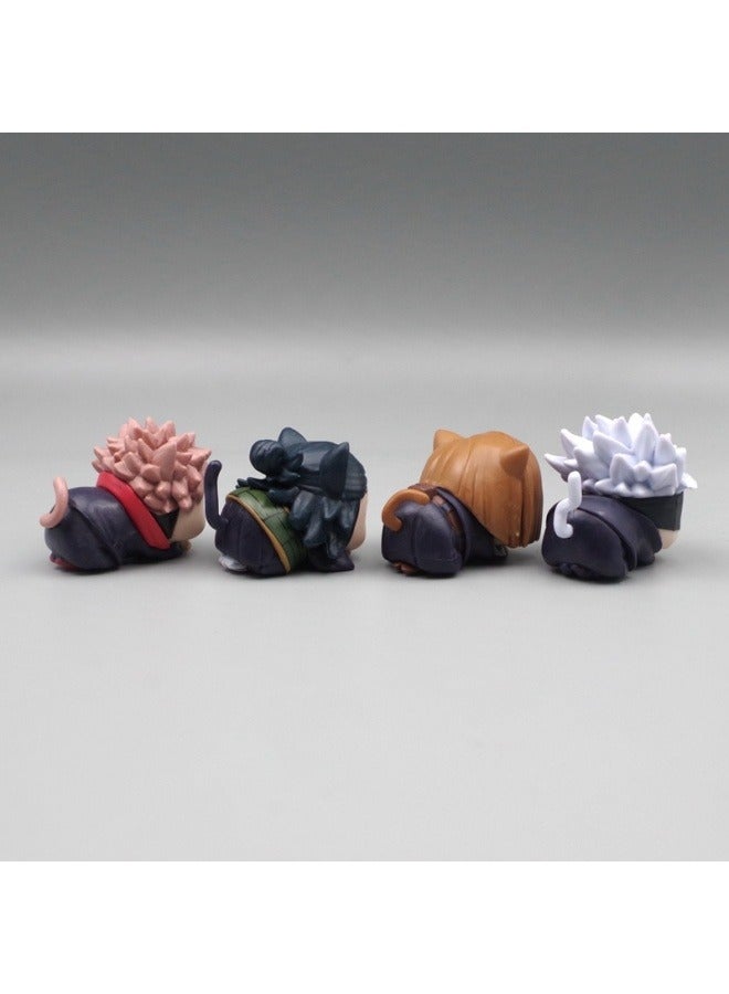 عام مجموعة من أربعة الكذب جوجوتسو كايسن لطيف دمية سطح المكتب الديكور الديكور غوجو ساتورو نموذج لعبة الديكور جمع هدية - Image 2