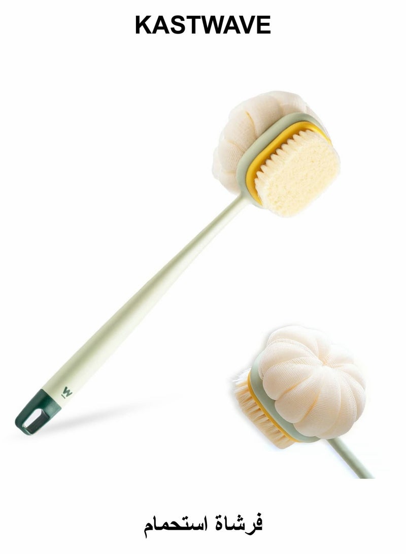 KASTWAVE Shower Scrubber, Double Side Back Scrubber with Long Handle - Image 1
