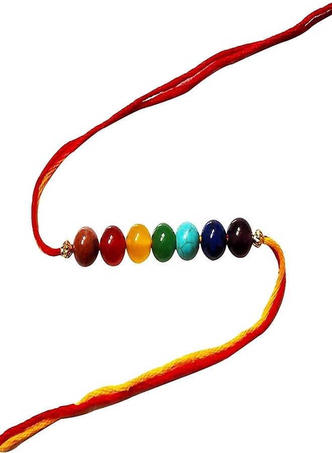 بافيكا Bhavika Fashion Rakshabandhan تصميم خاص سوار متعدد الألوان 7 شاكرا كومبو (عبوة من 4 أساور) - Image 1