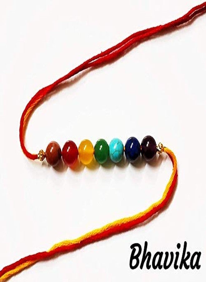 بافيكا Bhavika Fashion Rakshabandhan تصميم خاص سوار متعدد الألوان 7 شاكرا كومبو (عبوة من 4 أساور) - Image 3