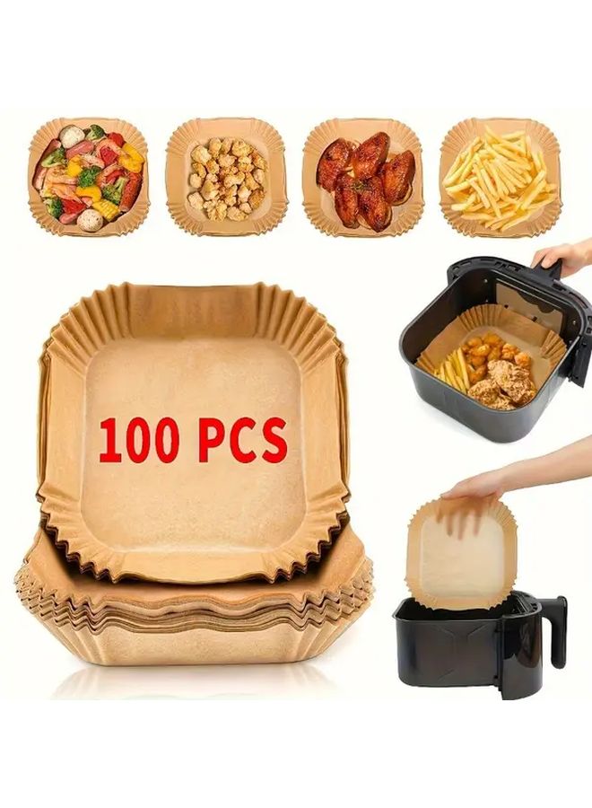 Air Fryer Disposable Paper Liners 200pcs Square Oil Proof Non Stick Parchment Paper Suitable for 2 to 8 QT Frying Baking Cooking Grilling and Microwave Kitchen Accessories - Image 5