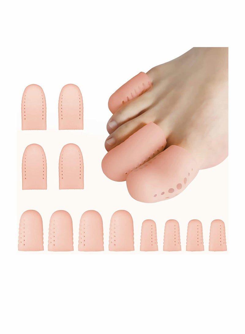 Generic Silicone Gel Toe Caps - 12 Pcs Breathable Bunion Pads & Cushion Sleeves for Big Toe Protection Against Ingrown Toenails, Corns, Calluses & Blisters - Image 1