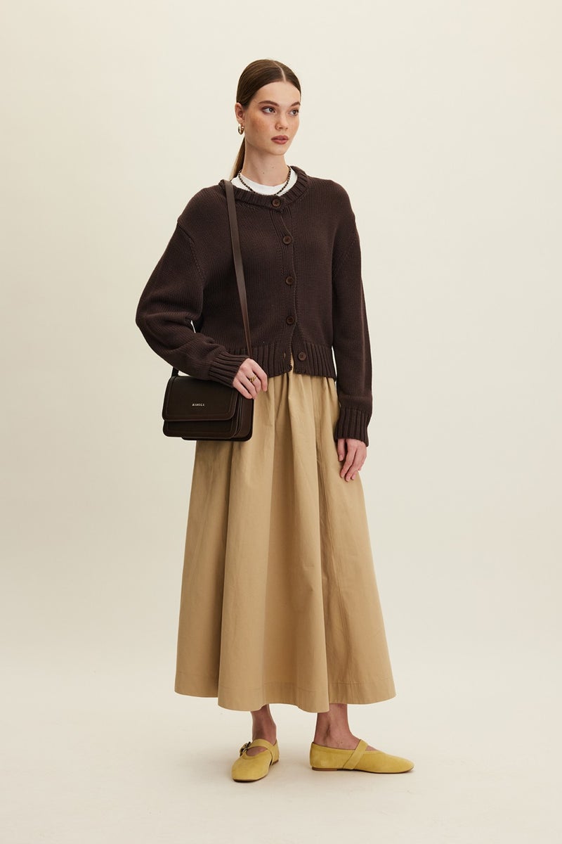 Manuka Katy Gabardine Gathered Skirt Camel - Image 3