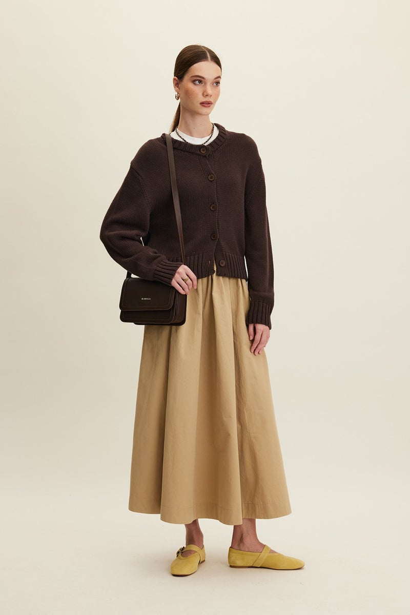 Manuka Katy Gabardine Gathered Skirt Camel - Image 4
