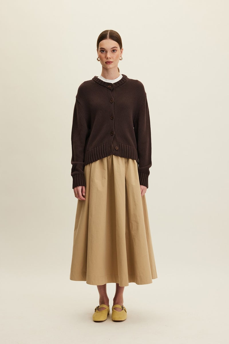 Manuka Katy Gabardine Gathered Skirt Camel - Image 5