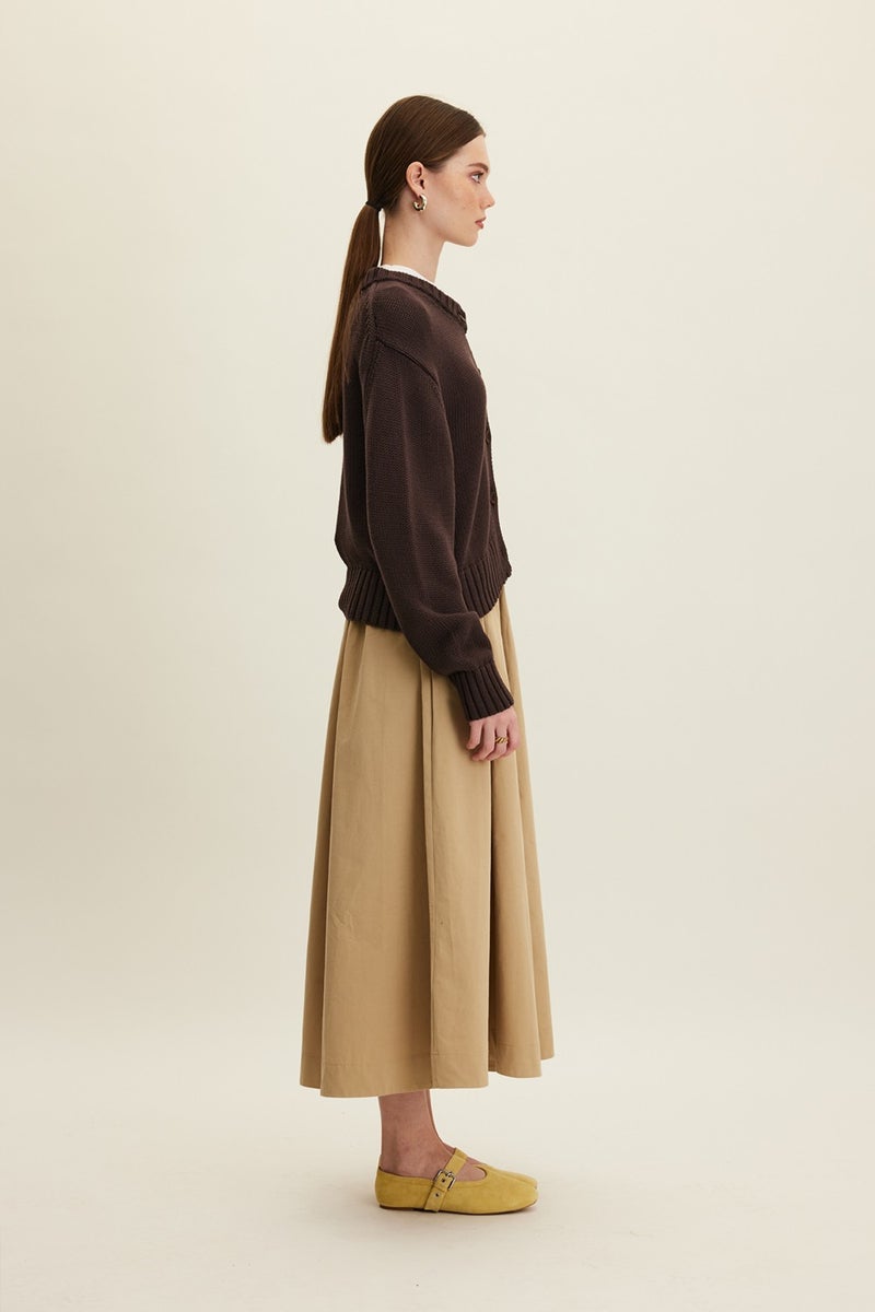 Manuka Katy Gabardine Gathered Skirt Camel - Image 2
