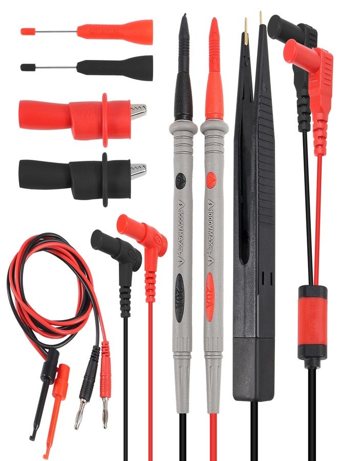 ACEIRMC Multimeter Automotive Test Leads Kit with Crocodile Clip, Silicone Testing Lead Kit, Testing Hook, Testing Probe Professional Kit, Testing Cable - Image 1