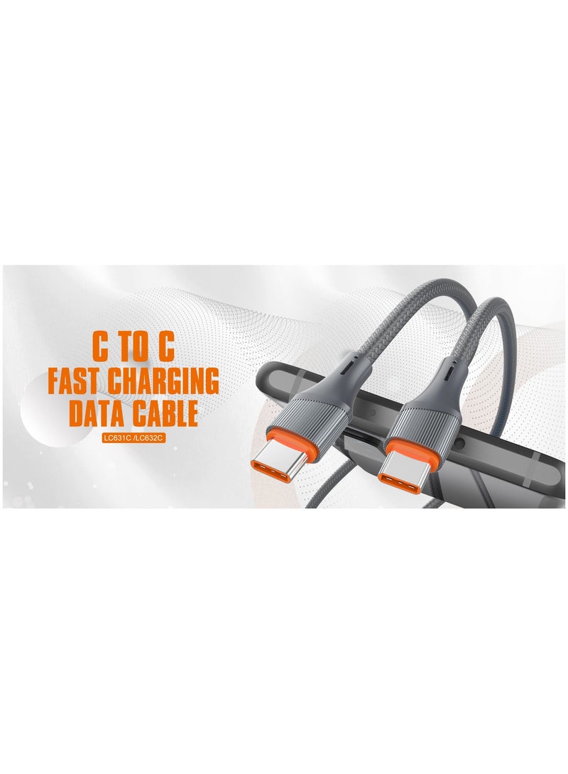 لدنيو لدينو كابل موبايل النوع تايب سي تو تايب سي من لدنيو 65 واط  موديل LC632C لهاتف ذكي - اسود - Image 5