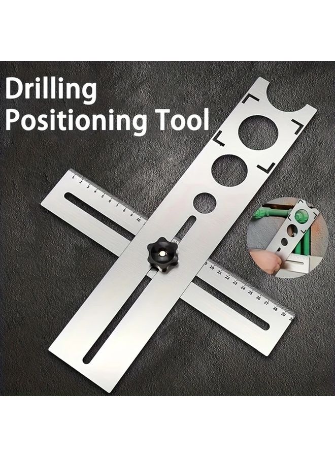Horn 304 Stainless Steel Multi Functional Master Ruler 1pc Accurate Hole Positioning Tool - Image 2