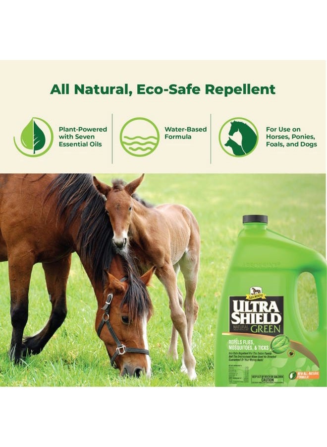 Absorbine UltraShield Green All-Natural Fly Spray for Horses & Dogs, Essential Botanical Oil Eco-Safe Formula Repels & Controls Ticks, Flies, Mosquitoes, Gnats, 128oz Gallon Refill - Image 2
