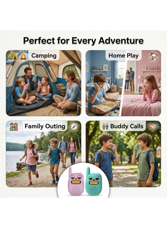 QNIGLO Kids' Telephone Communication Toy 2-Pack – Rechargeable, with Wrist Strap, Outdoor Camping Gear, Perfect Gift for Boys and Girls Aged 3-12 - Image 4