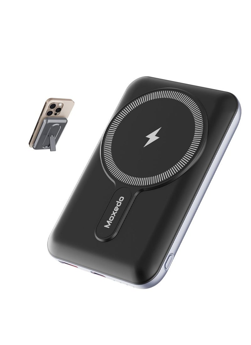 Moxedo - Moxedo Porta-Go 15W Wireless Charging Power Bank 10,000 mAh 20W PD USB-C / USB-A Port Portable Charger with Built-in Stand Compatible For iPhone 16/15/14/13/12 Series - Image 1