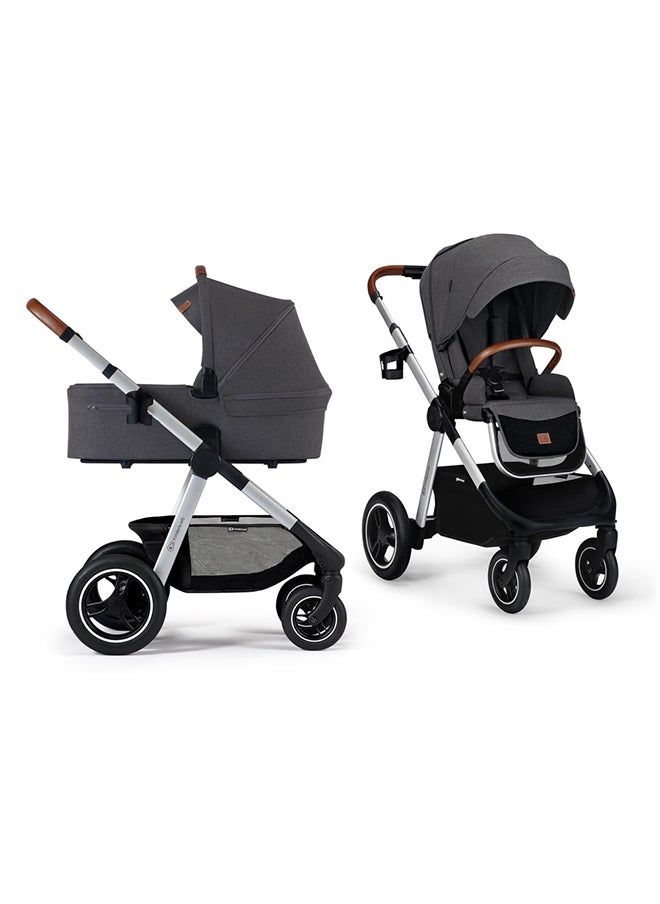 Kinderkraft Everyday 2-in-1 Stroller - Dark Grey With Silver Frame  - Image 2