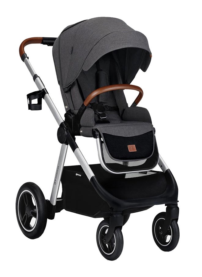 Kinderkraft Everyday 2-in-1 Stroller - Dark Grey With Silver Frame  - Image 1