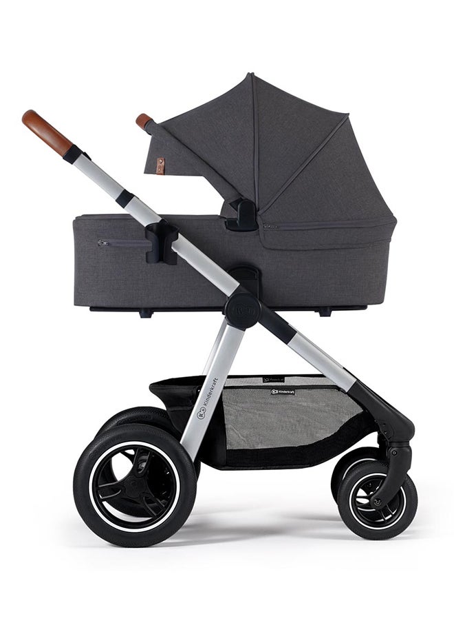 Kinderkraft Everyday 2-in-1 Stroller - Dark Grey With Silver Frame  - Image 4