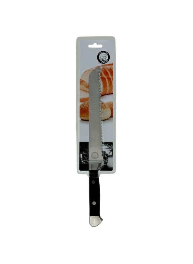 HATCHEN High Quality Wooden Handle Bread Knife Silver and Black 8inch AH14-3