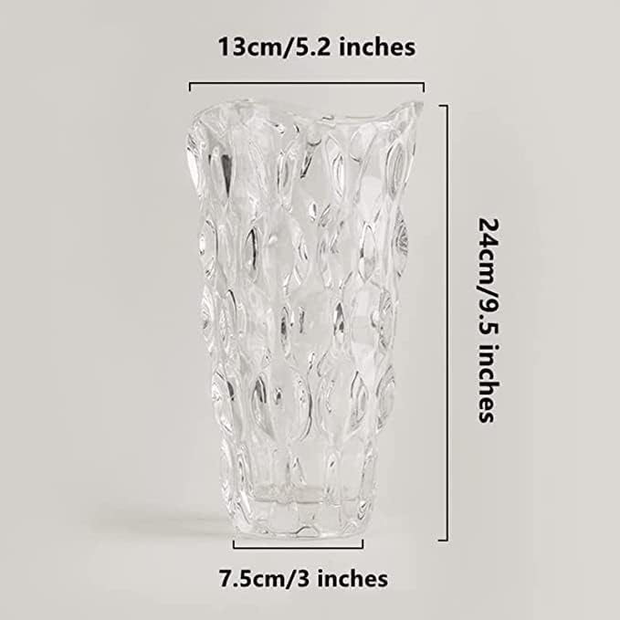 Eastern Rock Unbreakable Flower Glass Vase 3.5lb 9.5inch Transparent vase Bohemian Style, for Centerpieces,Kitchen,Office, Living Room,Wedding,Perfect Home Decor Glass Vase (Transparent) - Image 2