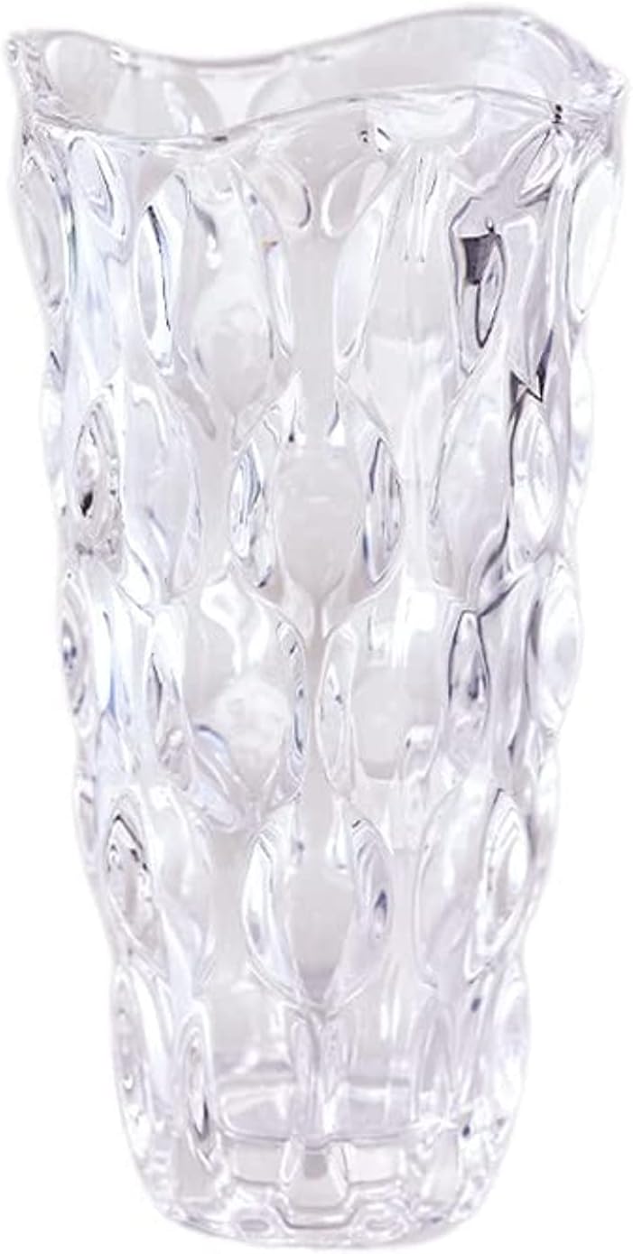Eastern Rock Unbreakable Flower Glass Vase 3.5lb 9.5inch Transparent vase Bohemian Style, for Centerpieces,Kitchen,Office, Living Room,Wedding,Perfect Home Decor Glass Vase (Transparent) - Image 1