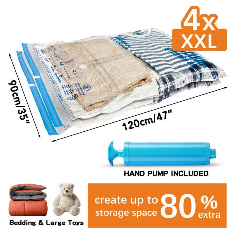 STORAGE MASTER XXL Jumbo Vacuum Storage Bags, 47''X35'' Extra Large Space Bags for Blanket, Bedding, Comforters (4-XXL) - Image 2