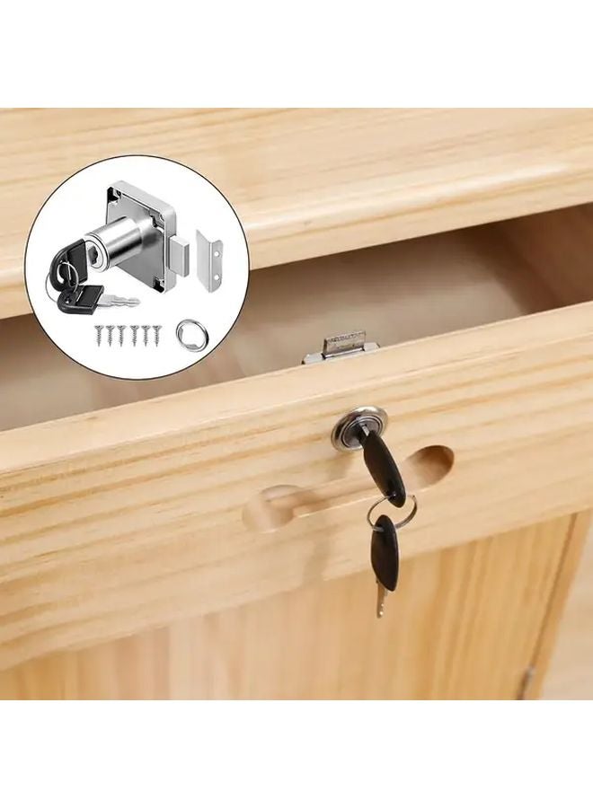 4pcs Silver Cylindrical Cabinet Drawer Locks with 8 Keys for Doors Cabinets Cupboards - Image 3