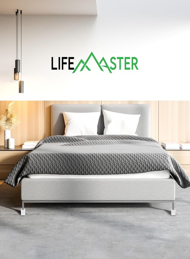 LifeMaster مجموعة رفع الأثاث Lifemaster - 4 قطع تصميم غير قابل للانزلاق لرفع أرجل الأثاث تناسب السرير، الكرسي، الطاولة، الأريكة، المكتب، والأرائك - أبيض - Image 5