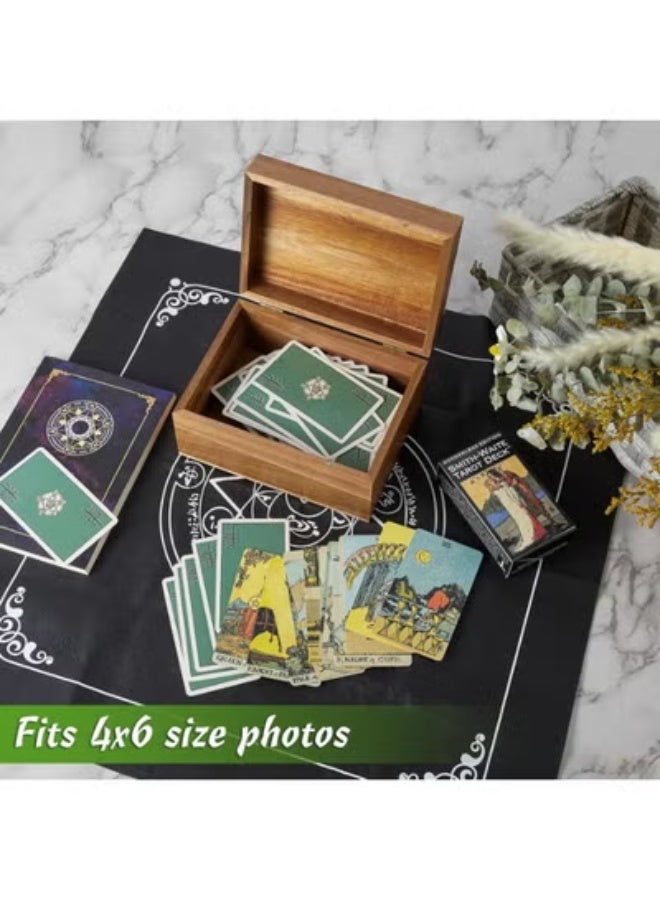 ‏  صندوق مجوهرات خشبي، صندوق تخزين صغير،أغطية مفصلية،  زخرفي 3x5، 4x6، هدايا حفلات العروس ‏ - Image 5